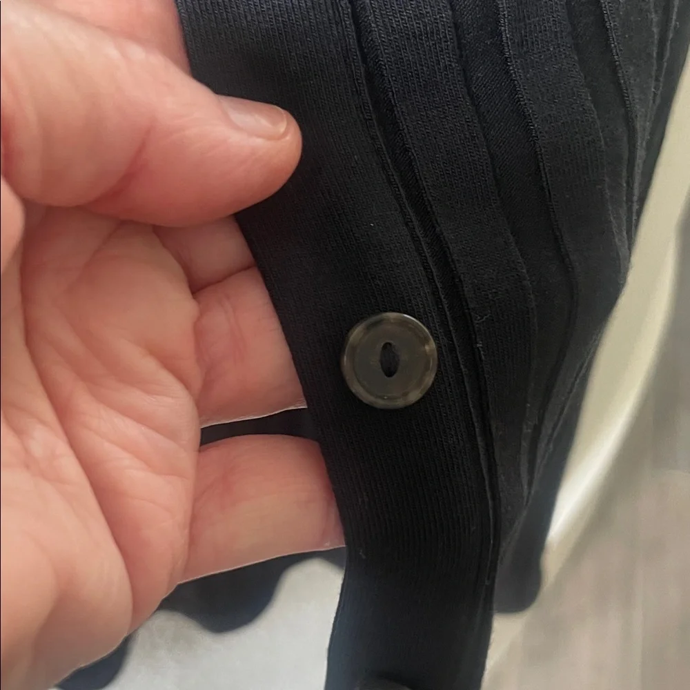 Vince Black Pleated Button-Down Cardigan - Picture 7 of 9